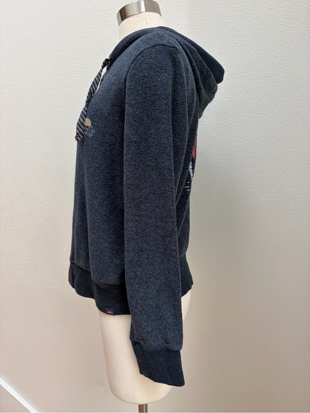 Faherty Zip Up Hoodie Terry Hooded Reverse Beach Jacket Navy Blue Size Medium - Picture 8 of 15